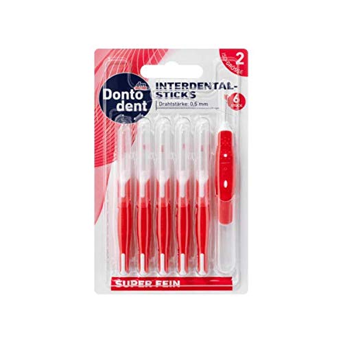 DONTODENT Interdental Brushes Red 0.5 mm ISO 2 1 x 6 Items