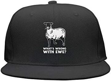 WENL Mens Womens What's Wrong with Ewe, Sheep Joke Unique Adjustable Flat Brim Baseball Caps