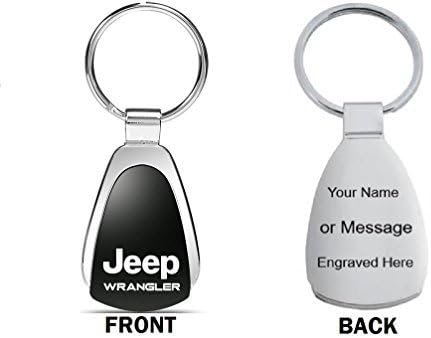 Personalized Jeep Wrangler Keychain &amp; Keyring - Black Teardrop