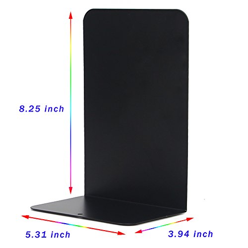 Economy Bookends Universal Black Heavy for Office,8.25 Inch, 4pcs(2 Pairs) by Sun Cling,Black - Thumbnail 2