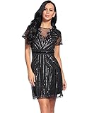Women's Mesh Backless Vintage 1920s Beads Sequin Flapper Dress