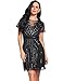 Women's Mesh Backless Vintage 1920s Beads Sequin Flapper Dress