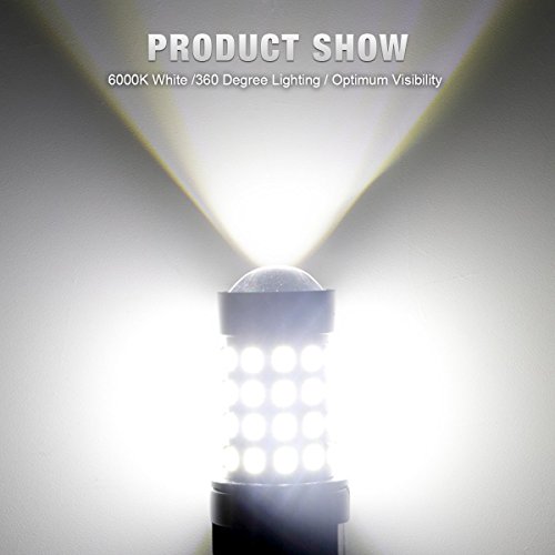 KAFEEK 2x Super Bright 2835 Chipsets 1200 Lumens 3056 3156 3057 3157 LED Bulbs with Projector for Backup Reverse Lights, White - Thumbnail 2