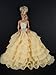 Soft Yellow Long Gown with Layers of Ruffle Details Made to Fit Barbie Doll