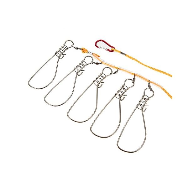 Lixada-5-Snaps-Stainless-Steel-Fish-Stringer-Rope-Lanyard-Fish-Lock-Fishing-Accessories-Tackle-Tool