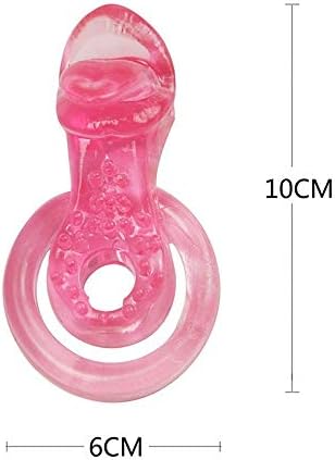 Restraints Double VibrationRings Funny Toy Man Delay Jelly Rings Machine Male ElectricRings,Pink 10 Frequency
