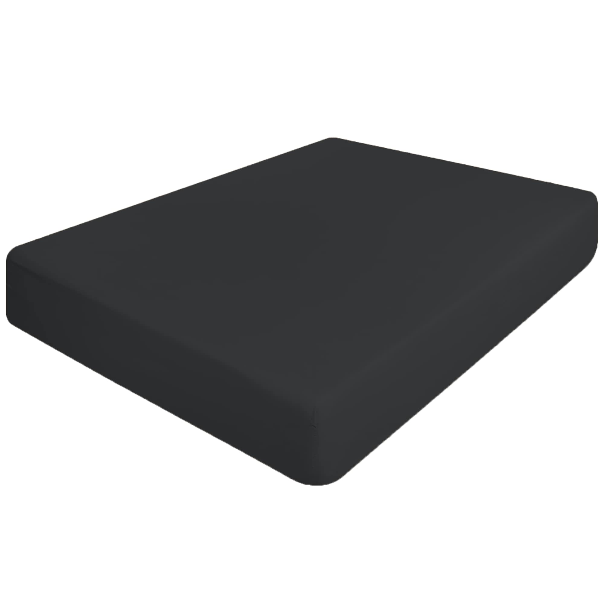 Apex Furnishings Bedding Double Fitted Sheet Black - Deep Pocket 12 inch (30 cm) Soft Brushed Microfibre Corners Elastic Easy Care Bottom Bedsheets