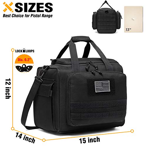 DBTAC Gun Range Bag Large Tactical Pistol Shooting Range Duffle Bag