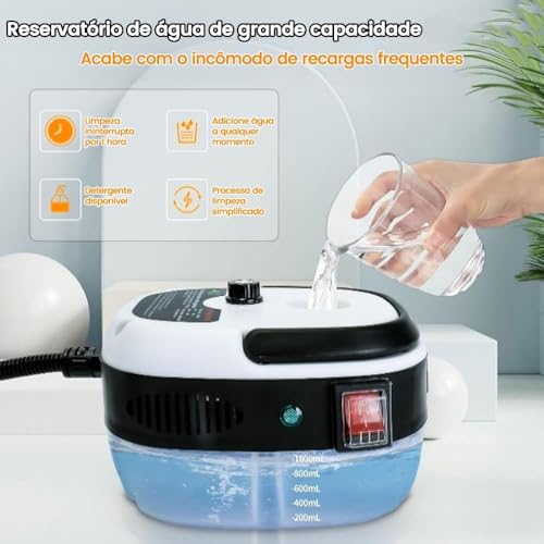Limpador A Vapor Portátil De 2500 W Para Carro, Casa, Estofados, Cozinha, Banheiro (220V)