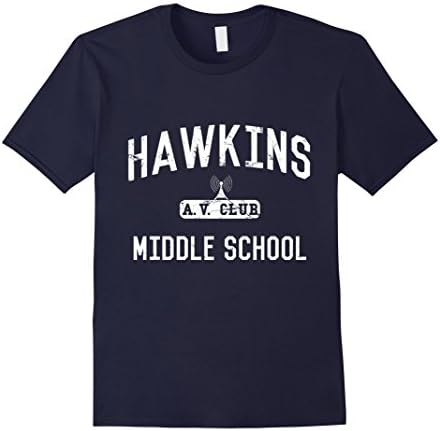 Mens Hawkins Middle School AV Club T-Shirt Medium Navy