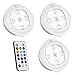 Puck Lights with Remote Control - RGB Color Changing Closet Tap Light,Battery Powered Touch Light under-Cabinet Lighting,Push Ambiance Lighting for Wedding Party Holiday,3 Pack