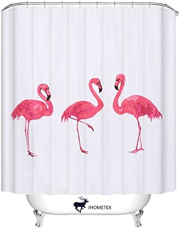 Flamingo Shower Curtains European Style Waterproof Bath Curtain Polyester Fabric Bathroom Shower Curtain 72X78inch (Flamingo)