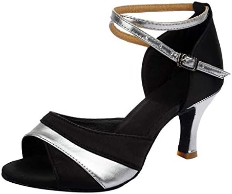 BaZhaHei Women's Dance Shoes Ballroom Latin Shoes Single Sandals Ballet Falt Cross Strap Leather Wedding Pumps Salsa Tango Waltz Social Dance Shoes Size 2-7.5