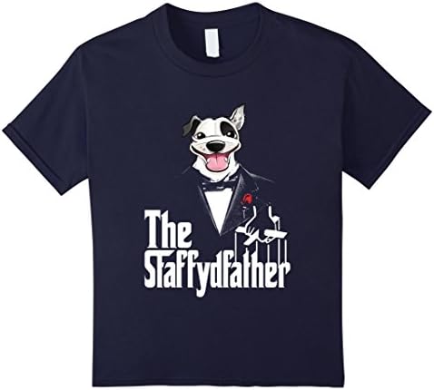 unisex-child The Staffordshire Bull Terrier Father Mafia Dog Shirt 6 Navy