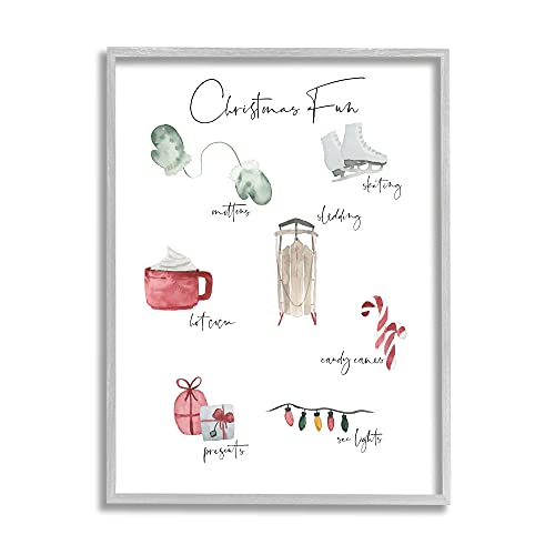Stupell Industries Christmas Fun Illustrated Item List Festive Holiday Traditio…