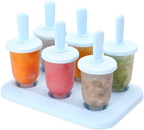MOMOLAND 6 PCS Ice Cream Moulds Popsicle Molds - Ice Pop/Stick Ice Cream/Lolly Maker Tool Set-Mini
