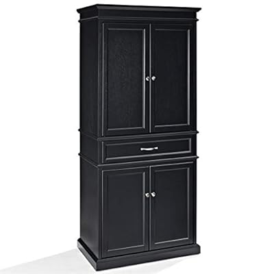 Pemberly Row Pantry in Black for Kitchen or Dining Storage