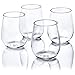 Savona Elegant Stemless Plastic Wine Glasses Unbreakable Wine Glasses | Ideal for Indoor/Outdoor Use | Dishwasher Safe | 100% Tritan Shatterproof Wine Glasses | Set of 4