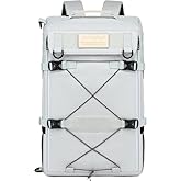 KEQIKAI 45L Travel Backpack, 15.6 Inch Laptop Backpack for Men Women, Large Carry on Backpack Airplane Approved, Waterproof Rucksack Casual Daypack with Shoe Compartment for Work Business Hiking Grey