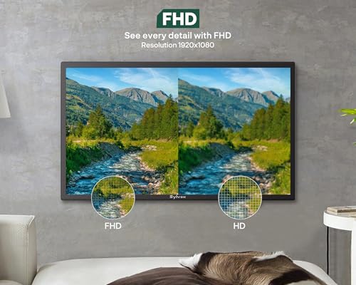 SYLVOX Smart RV TV, 24" 12 Volt TVs for RV Camper 1080P DC/AC Powered Television, Compatible with Google OS, Support Download APPs, Google Assistant, Bluetooth WiFi, 9-32V Wide Voltage Protection