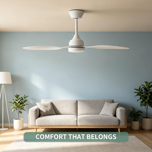 YrgePowk 106CM Ventilateur Plafond avec Lumiere avec Telecommande, 60W Plafonnier Ventilateur Silencieux 6 Vitesses Du Vent Réversible, Ventilateur de Plafond 3 Couleurs Timer Mémoire