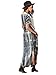 MakeMeChic Women's Boho Maxi Short Sleeve Split Pockets Tie Dye Long Dress Grey L
