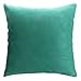 PONY DANCE Blue Velvet Pillow Covers Couch Soft Rectangle Cushion Cover Sham for Chair/Sofa/Bed Including Hidden Zipper Design, Peacock Blue, 12 x 20 (30 x 50 cm), Set of 1