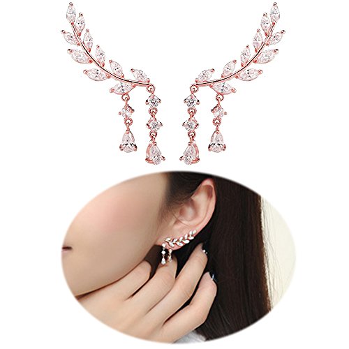 Chic moon ear climber earrings leaves crawler chandelier ear cuff…