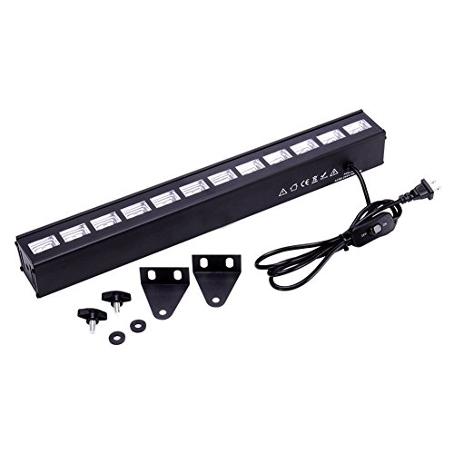 9Fshine 12 x 3W LED UV Stage Light, Blacklight Bar Field Effect Florescent Function Wall Washer lighting Purple For Par Party Disco Club Halloween Wedding Concert Show