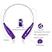 Amazou Wireless Bluetooth Music Stereo Universal Headset Headphone Bluetooth Headset Universal Vibration Neckband Style Headset Earphone Headphone for Cellphones (Purple)