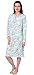 Beverly Rock Women's Warm Soft Fleece Floral Print Long Sleeve Nightgown