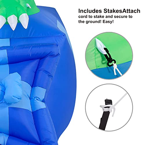 6 FT Tall Inflatable Dragon in A Gift Box Christmas Inflatable with