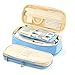 Aineeba Big Capacity Pencil Pen Case Office College School Large Storage High Capacity Bag Pouch Holder Box Organizer (Light Blue)