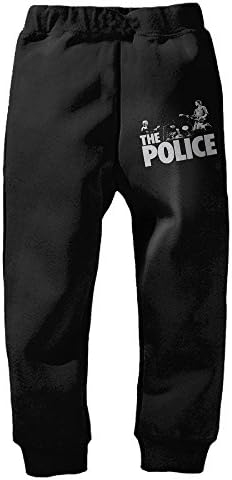 3 Toddler The Police Comfortable Athletic Lounge Pants For Boys &amp; Girls Black