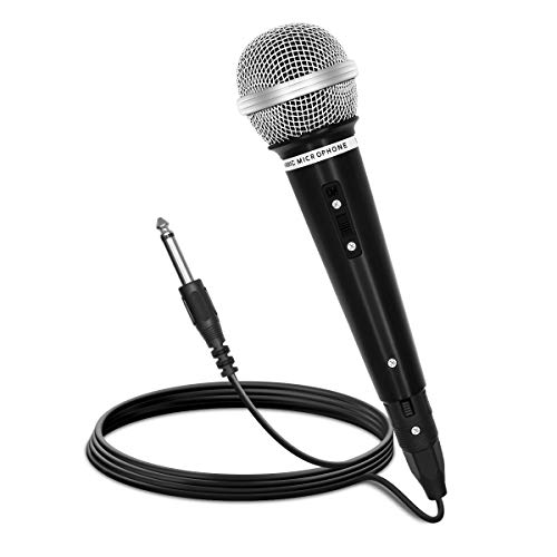 Karaoke Microphone, Dynamic Vocal Microphone for Speaker, Handheld Wired Mic for Karaoke Singing, Recording, Speech, Wedding, Stage, Indoor, Outdoor Activity (Blackï¼‰