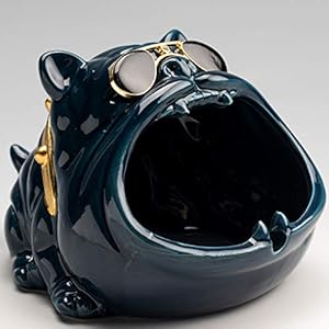 MELAG Asbak Gepersonaliseerde Hond Met Zonnebril Asbak Leuke Keramiek Asbak Decoratie Thuis Cartoon Dier Sigaret Asbak…