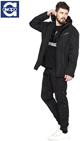 AMAPO 2017 Men's Oversized Loose Black Casual Coats Male Hooded Jackets (Size: XL-6XL)