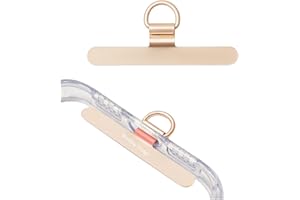 Turkalla Phone Tether Tab,Ultra-thin 0.2mm Bending Design Universal Stainless Steel Phone Lanyard Tab Without Adhesive,Metal Phone Lanyard Replacement Patch for Cell Phone (Gold)