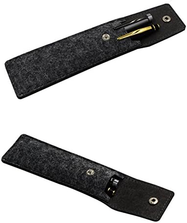 Wanty 2 Pieces Pen Pouch, 15.55cm Handmade Fiber Soft Portable Ballpoint /Stylus Touch Pens/Pencils Case Holder Protective Sleeve Cover for Students, Office and Business
