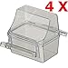 Mcage Lot of 4 Clear Transparent Bird Cage Birds Feeding & Watering Feeder Cupsthumb 2
