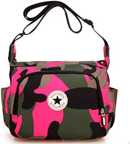 Camouflage leisure travel bag Unisex Luggage Bag Shoulder Holdall Hand Luggage (red)