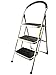 LavoHome 330lbs Upper Reach Reinforced Metal Folding Step Ladder Stool Household Kitchen Use (Three Step Ladder)