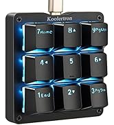 Koolertron One Handed Macro Mechanical Keyboard, Blue LED Backlit Portable Mini One-Handed Mechan...