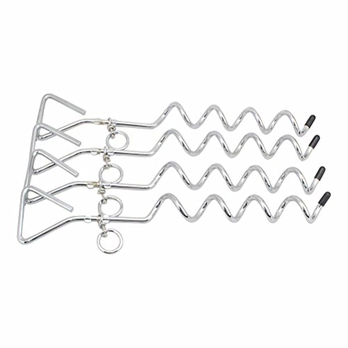 BeGrit Heavy Duty Trampoline Anchors Kit Tie Downs with Ground Stakes Carabiners - Set of 4 - Thumbnail 4