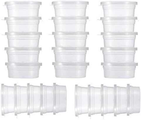Imoo Slime Containers,Leakproof Clear Plastic Foam Ball Storage Containers with Lids for 20g Slime (25 PC, Round)