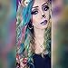IMSTYLE Multicolor Lace Front Wigs Rainbow Colorful Green Wigs Loose Curl Dark Root Synthetic Hair Wig Glueless Heat Resistant with Natural Hairline 22 Inch