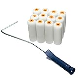 Jeteven Paint Roller Kit, 4 Inch Mini Foam Roller Refills with Paint Roller Handle Decorative Painting Roller Set for Home Wall Ceiling