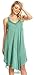 Sakkas 16606 - Calais Mid Length Sleeveless Tank Top Detailed Embroidery Caftan Dress - Aqua - OS