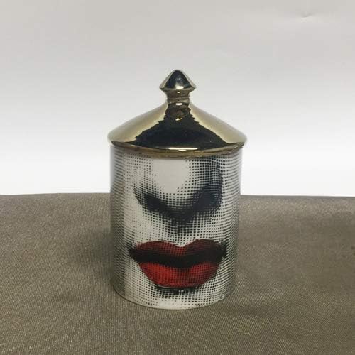 pettukey - Fornasetti Candle Holder DIY Handmade Candles Jar Retro Lina Face Storage Bin Ceramic Caft Home Decoration Jewerlly Storage Box