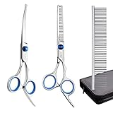 Elfirly Dog Grooming Scissors Set with Safety Round